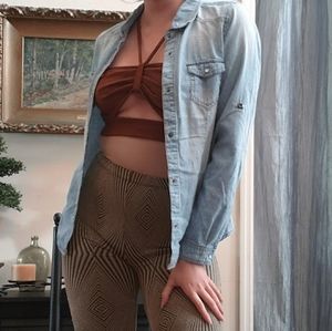 Denim Button Up Full - 3/4 Length Sleeve